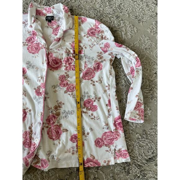 Laura Ashley Floral Pink Longsleeve Pajama Set Sz. Large - Picture 3 of 13